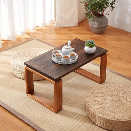 Image of Simple&Premium and Folding Japanese Style Low Height Floor Meditation /Tea /Coffee /Tatami Table for Living Room, Bedroom, Solid Wood Low Study /Laptop Desk Table.
