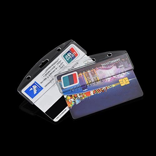 Outus Half Card Badge Holder, Horizontal, Frosted Rigid Plastic, 5 Pack