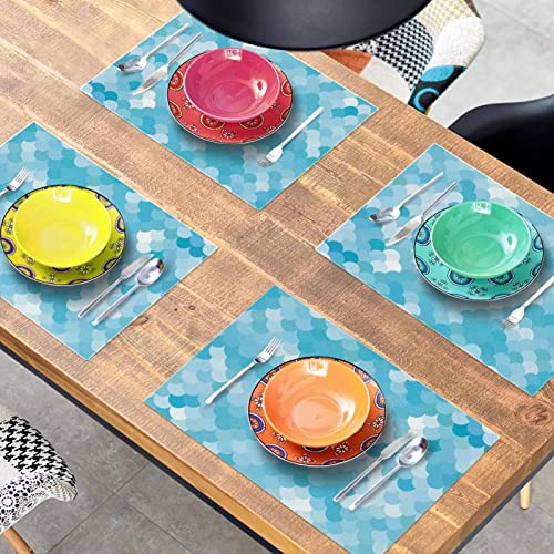Set de table sirène rectangulaire lot de 6 grand format thermique pour cuisine - 8
