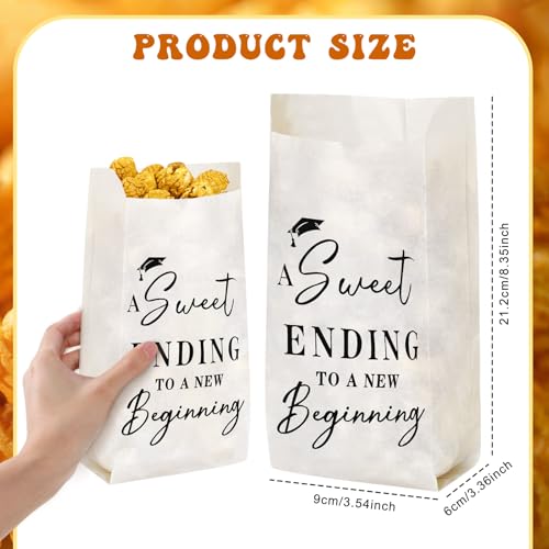 Image of 200 Pcs Class of 2025 Popcorn Bags Bulk Graduation Party Favors Snack Goodie Cookie Bags Grease Resistant Paper Individual Servings for Congrats Grad Favors Pop Corn Bag (Classic)