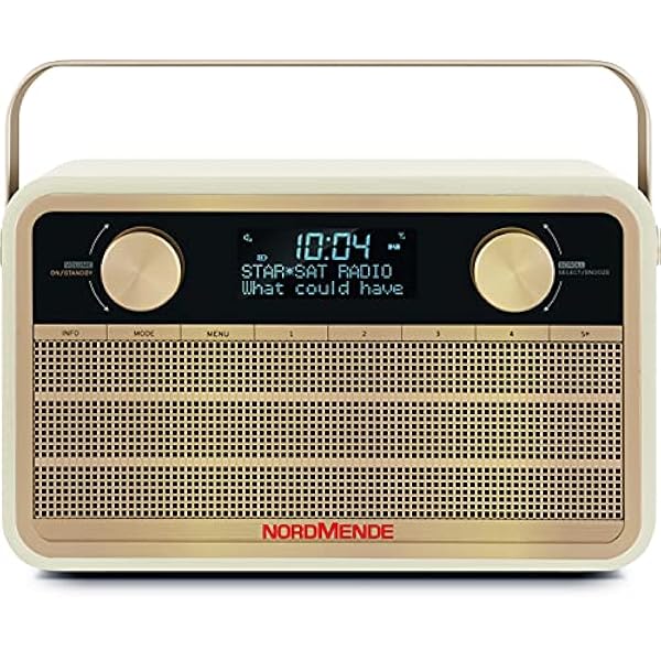 Nordmende Transita 120 - radio DAB portatile (DAB , FM, batteria 24 ore, Aux In, sveglia, 2 orari di sveglia, sleep timer, funzione snooze, presa per cuffie) beige