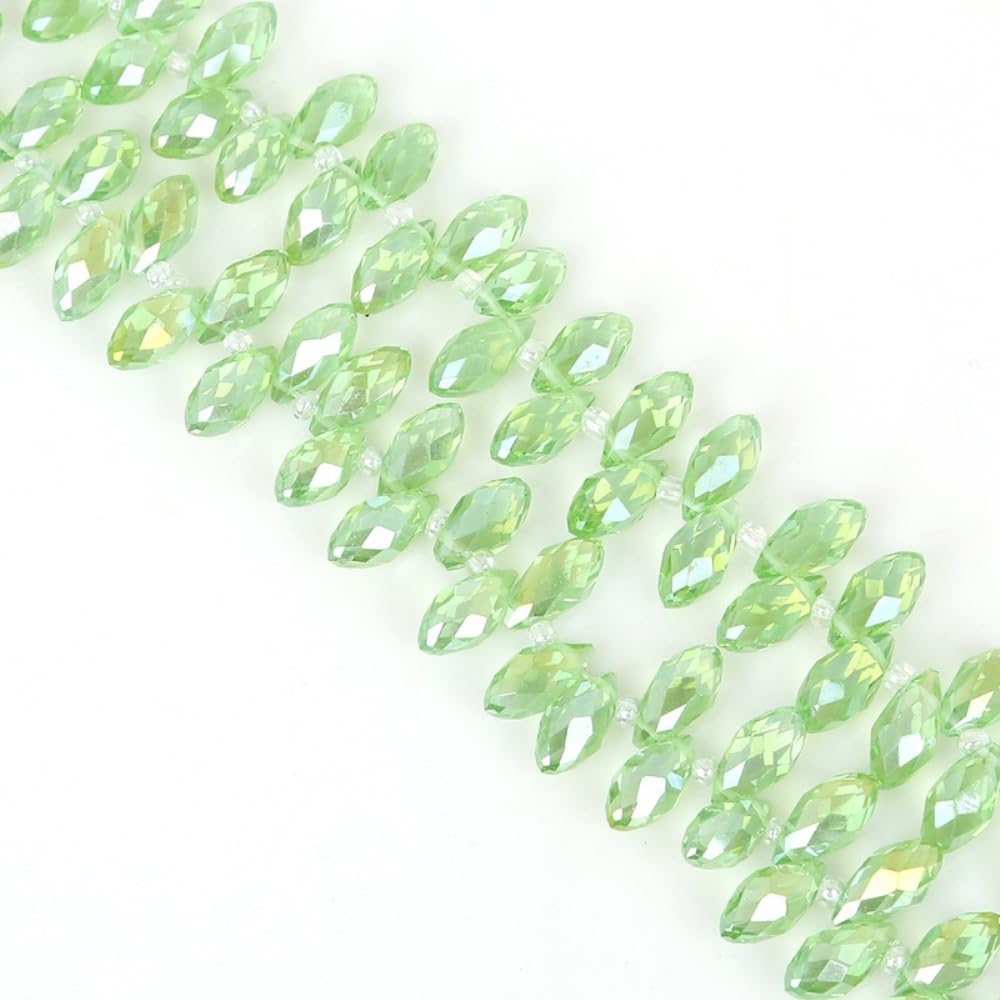 100 Stück Glasperlen - 6x12mm Facettiert, Bunt, Für Schmuckherstellung & DIY