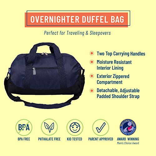 Wildkin Kids Overnighter Duffel Bags For Boys & Girls, Perfect For Early Elementary Sleepovers Duffel Bag For Kids, Carry-On Size & Ideal For School Practice Or Overnight Travel Bag (Rip-Stop Blue) #TOP1