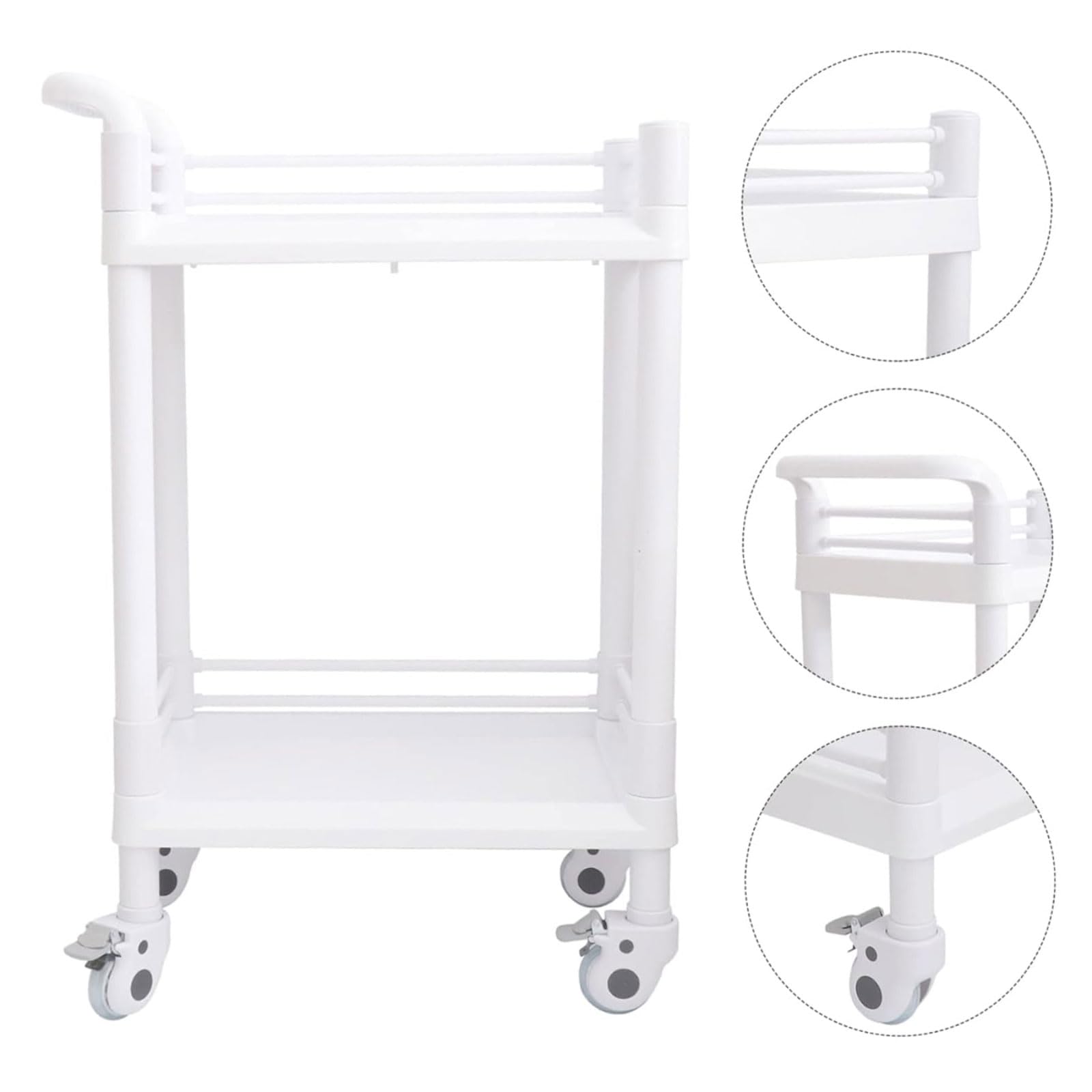 Carrello per salone semplice Carrello per estetista da 1 pezzo Carrello per salone in plastica ABS bianca per parrucchieri, clinica, spa e uso domestico