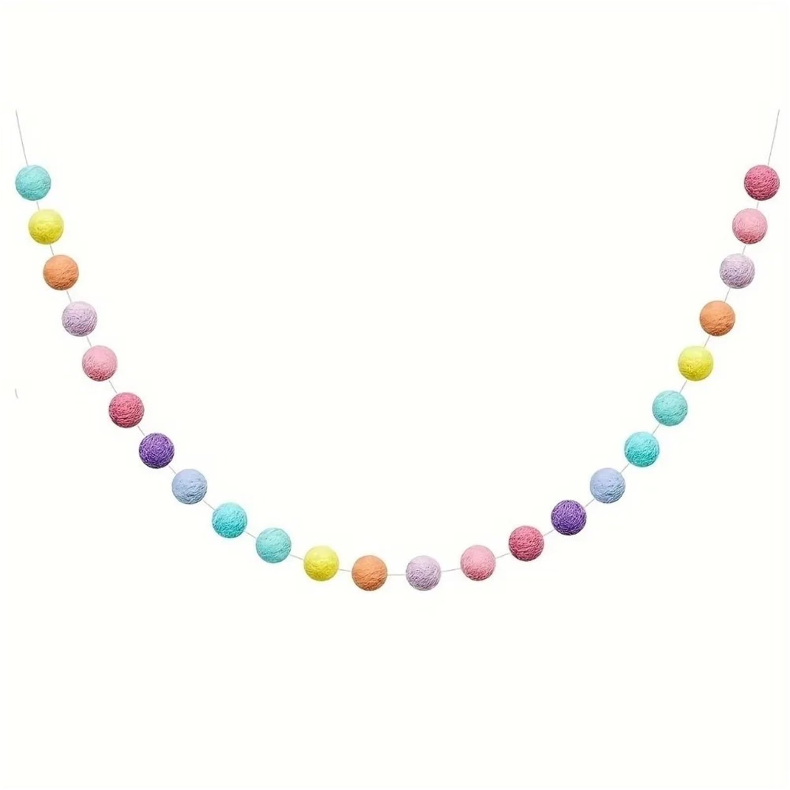 3 Stück 200 cm lange Filzkugel-Girlande Für Die Dekorationen | 24 farbige Pom-Pom-Girlanden for Aufhängen von Pom-Pom-Schnurornamenten
