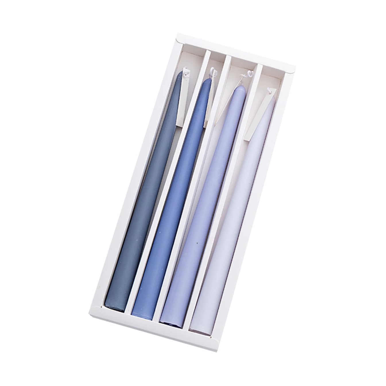 Candele Profumate Blu a Colonna Lunghe in Paraffina 4 Pezzi senza Fumo per Intima e Atmosfera Accogliente Design Raffinato