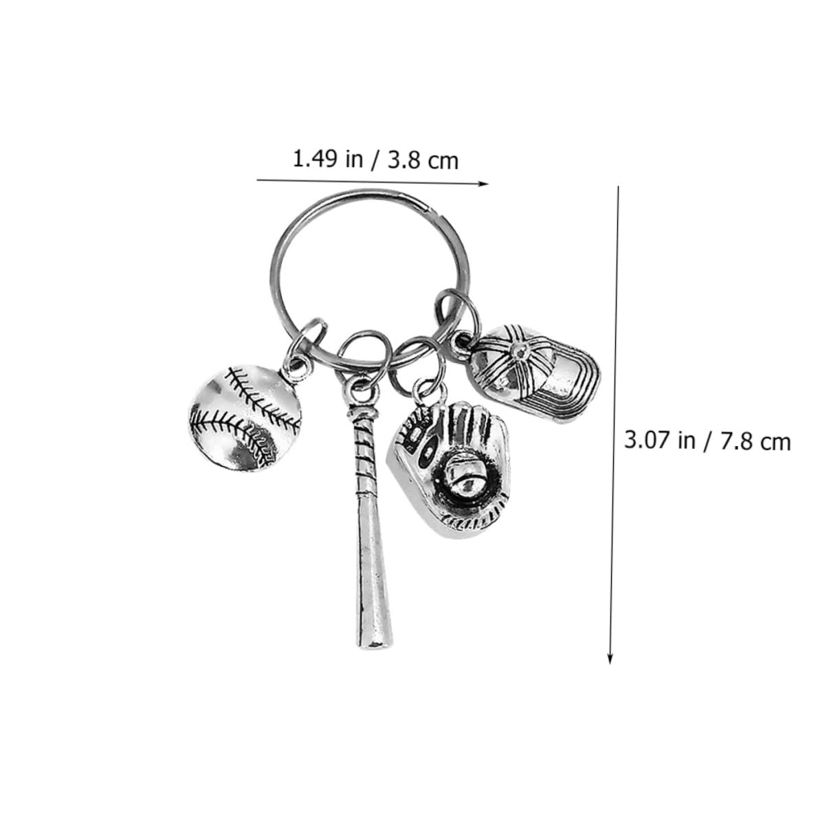 FOMIYES 2Pcs Baseball Keychain Unique Sports Softball Accessories for Bags Backpacks for Boys Durable Attractive Key Ring