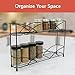 Spectrum 2 Tier Spice Rack Organizer for Countertop Black, Modern Cabinet Pantry Kitchen Spice Rack Shelf with Two Tiers for Extra Storage, Sturdy Steel Spice Rack with Optional Wall Mount