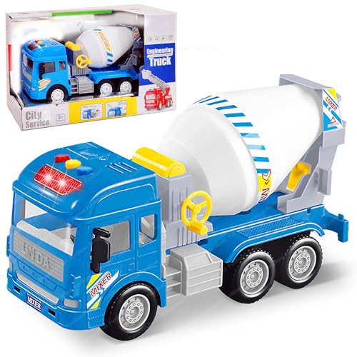 Image of FunBlast Cement Mixer Truck Toy, Pull-Back Construction Vehicle for Kids, 3+ Years, Unisex, Multicolor