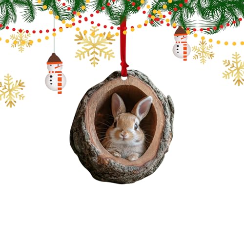 KUIRUNRX® Animal Christmas Ornament, Árbol de Navidad Patrón de Animales 2D Adorno Acrílico Ornamento, Colgante Alec Animal, Decoración estacional para Árbol de Navidad, Decoración de Navidad (A)