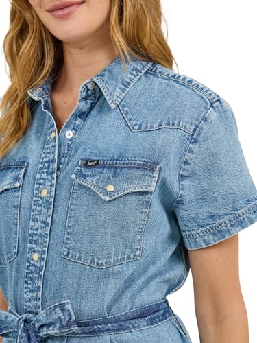 Lee Women's Legendary Short Sleeve Western Denim Dress4