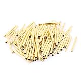 IIVVERR P125-3S 30mm Length Metal Test Probe Receptacle Gold Tone 100pcs (P125-3S Longitud de 30 mm Receptáculo de sonda de metal Tono dorado 100 piezas -  FiYa
