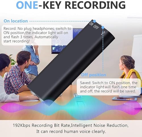Image of DDLC Mini Small Spy Voice Audio Recorder 8GB Storage Capacity up to 96 Hours Recording with Date & Time Stamp, Crystal Clear Digital Recording, Mp3 Player, Easy to Use (8gb)