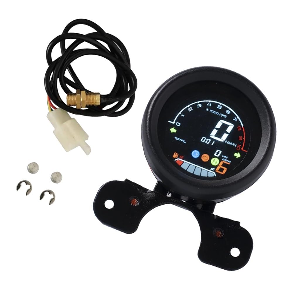 Odomètre Tachymètre Compteur kilométrique numérique pour moto, compteur kilométrique à 6 rapports, universel pour scooter