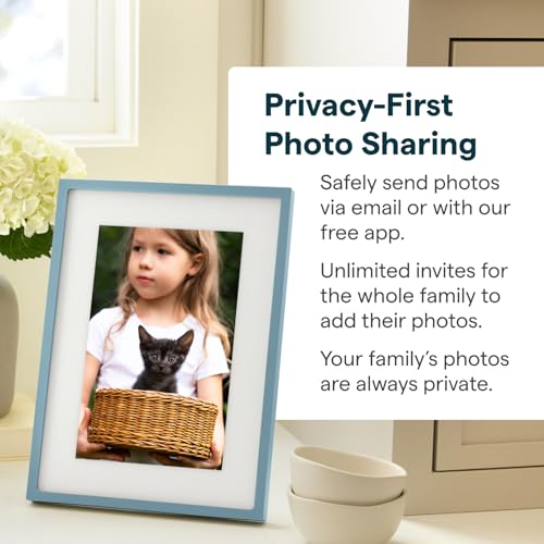 Image of Skylight Digital Picture Frame 2 - 10 inch Full HD Wi-Fi Touch Screen, 16GB Digital Photo Frame, Load Photos & Videos Directly from Phone, Anti-Glare - Ideal for Personalized Gifting, Classic Blue