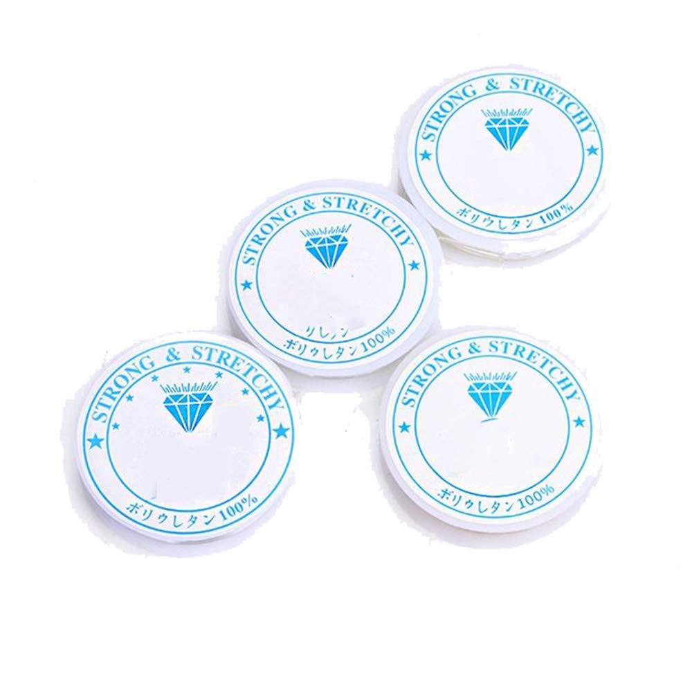4 bobine di elastici per bracciali, 0,4 mm, 0,6 mm, 0,8 mm, 1