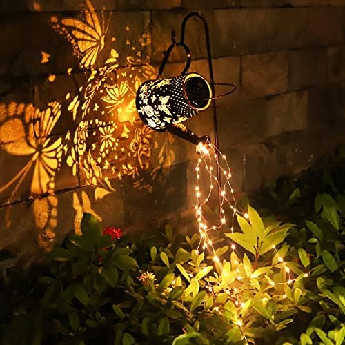ANGROC Garden Decor Light, Solar Watering Can, 90 LED Outdoor String Lights, Waterproof Hanging Decorative Lantern, Yard Art Decorations Lighting, Outside Landscape Path Lamp, for Patio Pathway