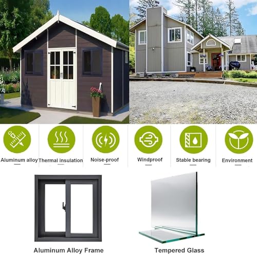 Ventanas de cobertizo de aluminio 40x60 cm con vidrio templado para casa móvil 3