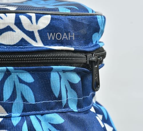 Image of Woah Cotton DustProof and Dustproof LPG Gas Cylinder Cover| Top Design Stain| Dust| DustProof PVC LPG Gas Cylinder Cover, Polyester Gas Tank Cover Fits StandardG (Pack of 2, Blue Leaf)