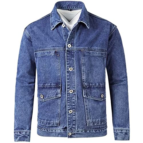 Veste bomber vintage en denim pour homme blouson coupe-vent noir L