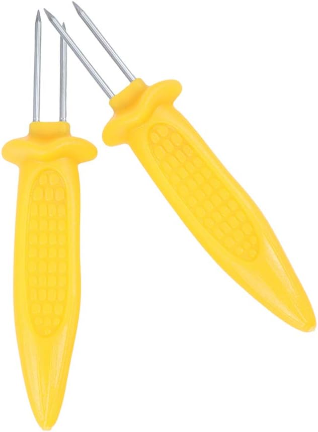 Happyyami Barbeque Grill 5 Pcs Corn Shape Handle Fork Stainless Steel Fork Handle BBQ Forks Barbecue Anti- scalding Fork Barbecue Grill BBQ Accessories for Picnic Camping Fruit Fork : Patio, Lawn & Garden