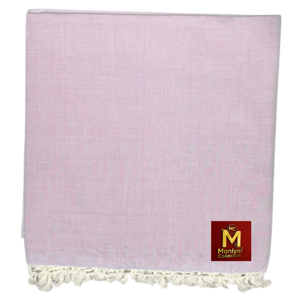 MANIYAR COLLECTION Bhagalpuri Dull Chadar – Cozy Summer Sheet, Thin Bedspread & Travel Blanket for All Season Sleeping (220×125cm - Size) (Green) (Pink)-image-37