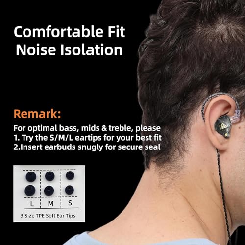 Image of HJX QKZ AK6 PRO Wired Earphone, 11mm Strong Magnetic Dynamic Headphone, Upgraded Detachable Cable,Sports Earbuds, in Ear Headset (Black)