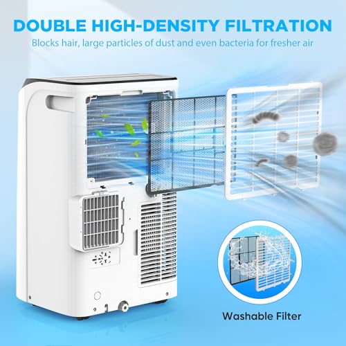 14,000 BTU Portable Air Conditioner Cools Up to 700 Sq.Ft, 3-IN-1 Energy Efficient Portable AC Unit with Remote Control & Installation Kits for Large Room, Campervan, Office, Temporary Space - Image 7