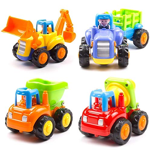 Image of Unbreakable Construction Truck Toy Set - Friction-Powered Pull Back Construction, Engineering Vehicles for Toys Truck for Kids Boys Girls (Set 4 Pcs)