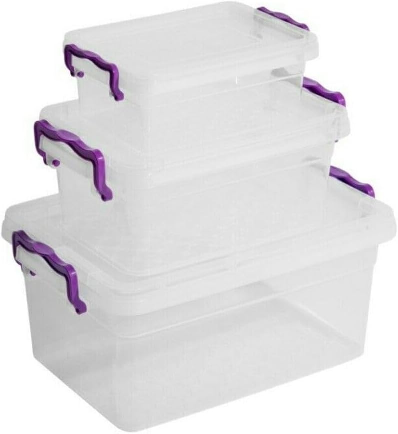 Plastic Storage Box Boxes Lid Handles Food Container Home Kitchen