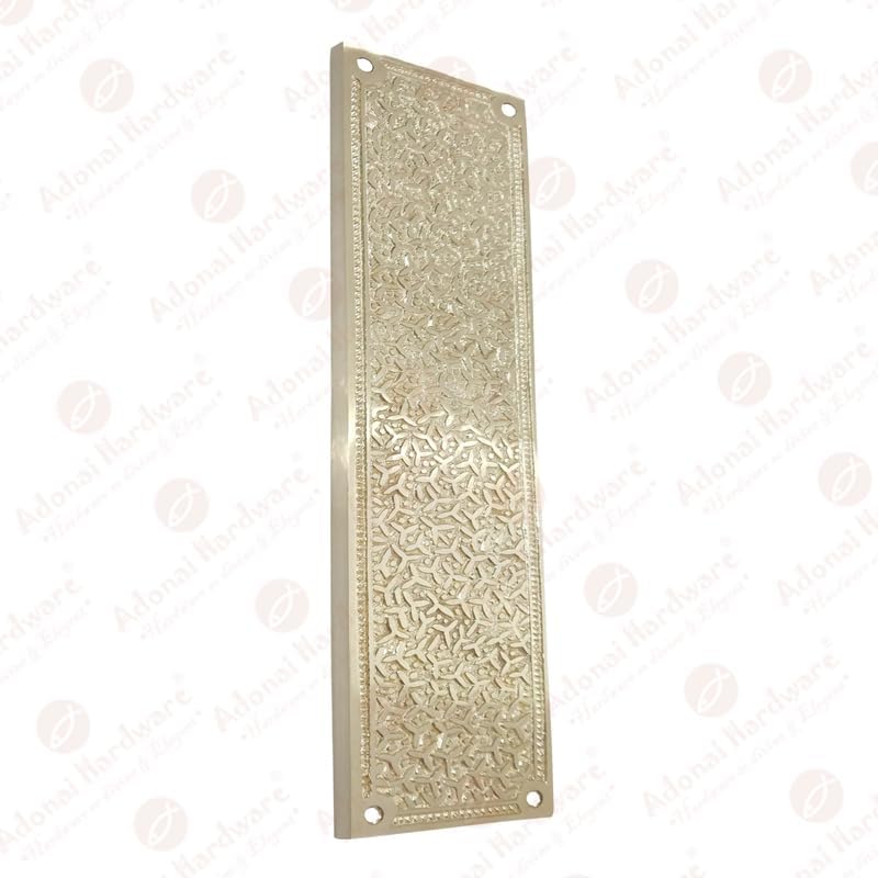 Adonai Hardware 11" "Tikvah Brass Push Plate - Satin Brass Unlacquered