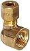 Anderson Metals 50070 Brass Compression Tube Fitting, 90 Degree Elbow, 1/4" Tube OD x 1/4" NPT Female Pipe