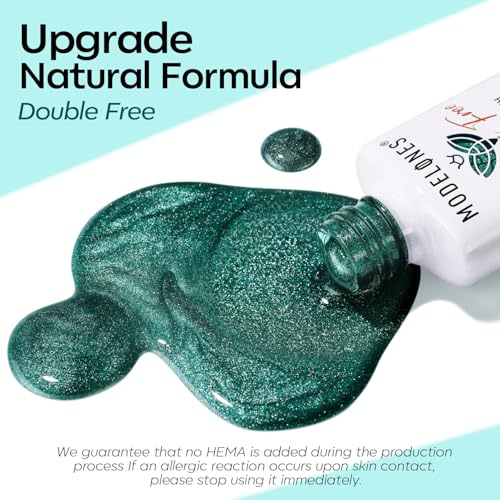 Modelones Vernis Semi permanent Magnétique, 9D Cat Eye Vert Pailleté 6 Couleurs Vernis Gel UV Semi Permanent Sans HEMA Soak Off Vernis à Ongles Complet pour Gel Ongle Manucure Nail Art DIY Home – vue 4