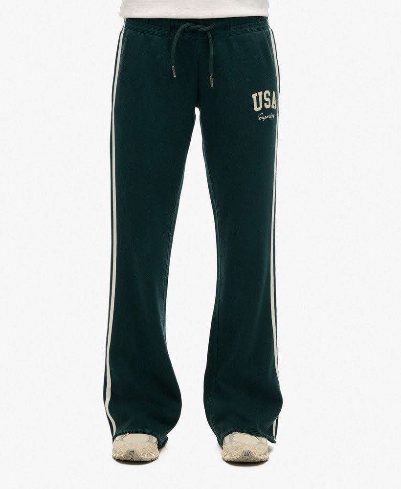 Superdry Damskie spodnie do biegania Athletic Essentials z paskami i zawinięciem