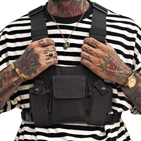 Clape Multifunctional Radio Chest Rig Streetwear Hip Hop Chest Bag Two Way Walkie Talkie Shoulder Bags Hands-Free Chest Harness Bags Cover