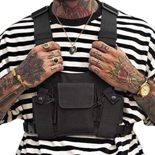 Croogo Universal Hands Free Radio Front Pack Pouch Hiphop Bag Chest Rig Vest Bag Harness Bag Two Way Radio Walkie Talkie Vest