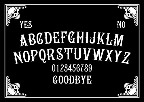 Hecha a Mano, Tamaño A4, 'Cráneo Blanco y Negro' Tablero Ouija De Madera, Completo di accessorio Sole, Luna e Stelle Planchette, Clásico Juego de ouija