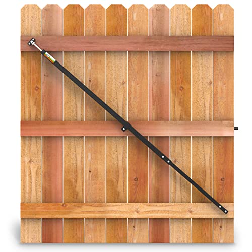 True Latch 7 Telescopic Gate Brace - Wood Privacy Fence Anti Sag Gate Kit - Gate Hardware Kit for Outdoor Wooden Fence Gates 1 PATENTED USA made brace (7 Telescopic (44 - 84) Black)