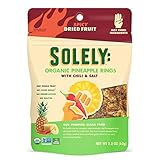 SOLELY - Organic Dried Pineapple, Chili, & Salt Rings (2.2 oz Resealable Bag) - Real Fresh Fruit - 3 Ingredients - Healthy Snacks for Adults & Kids - Non GMO, Vegan Snacks, Shelf Stable - 1 Bag (63g)