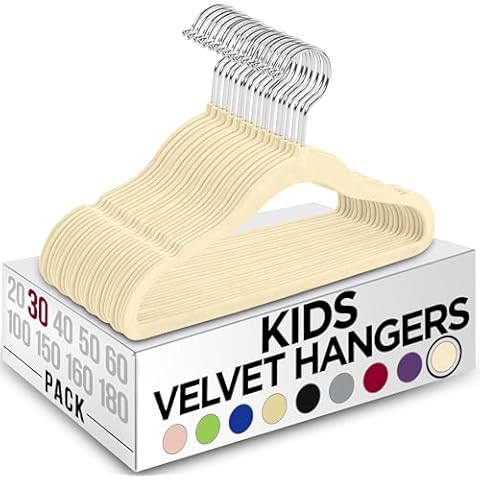 Utopia Home Kids Velvet Hangers Set of 30 Cover