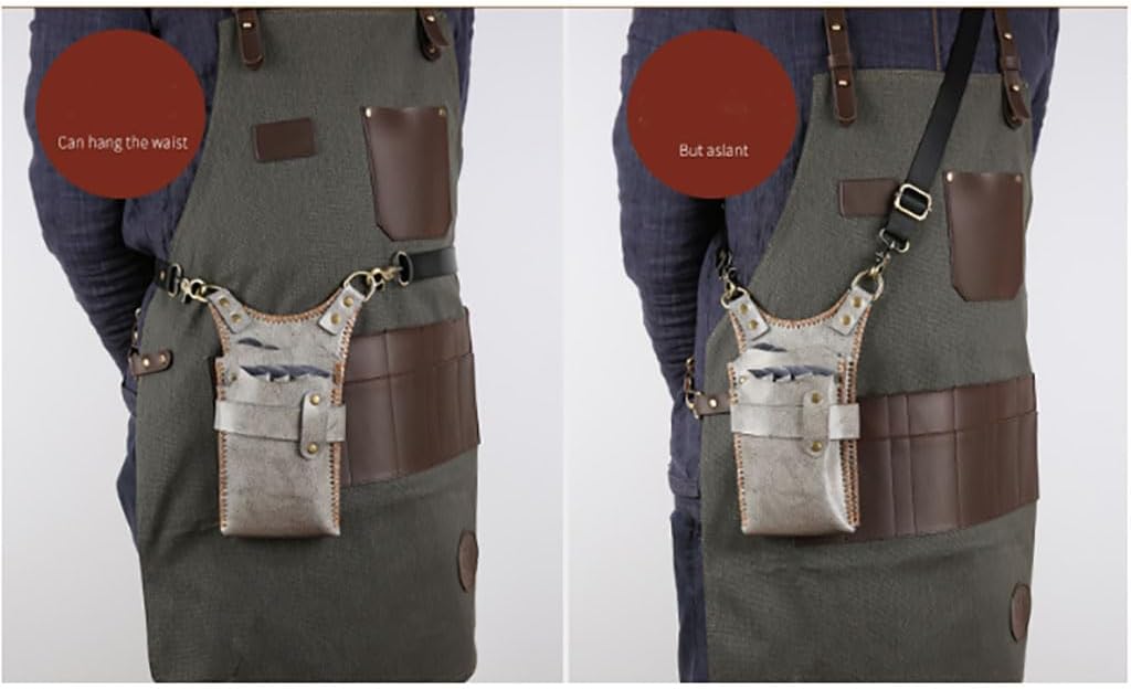 Hairdressing Barber Bag, Tools Holster, Scissor Pouch with Waist Belt for Hairstylist Salon Shears Comb Storage White