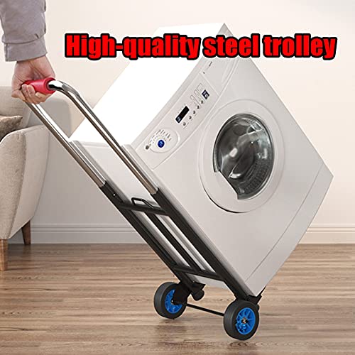 Carretilla plegable con ruedas de goma 60kg capacidad miniatura 2
