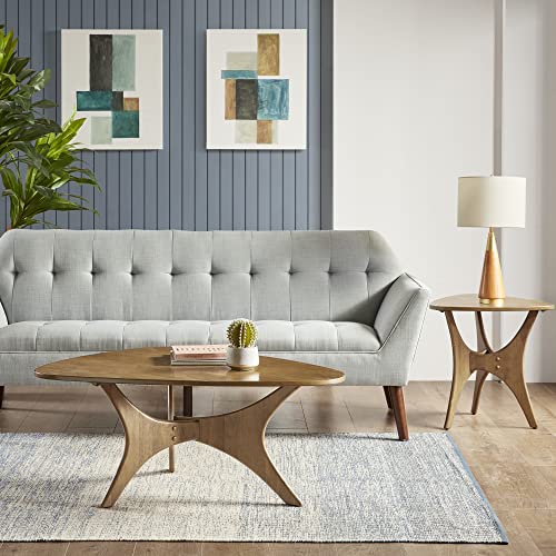 Image of INK+IVY Blaze Triangle Wood Coffee Table Plywood with Wood Veneer Legs, Mid-Century Modern, Easy Assembly, Accent Furniture For Living Room, Minimalist Decor, Light Brown