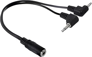 كابل مقسم صوت 2 في 1 مع موصل 3.5 ملم 1809 من كيندكس - اسود، لاجهزة التلفاز