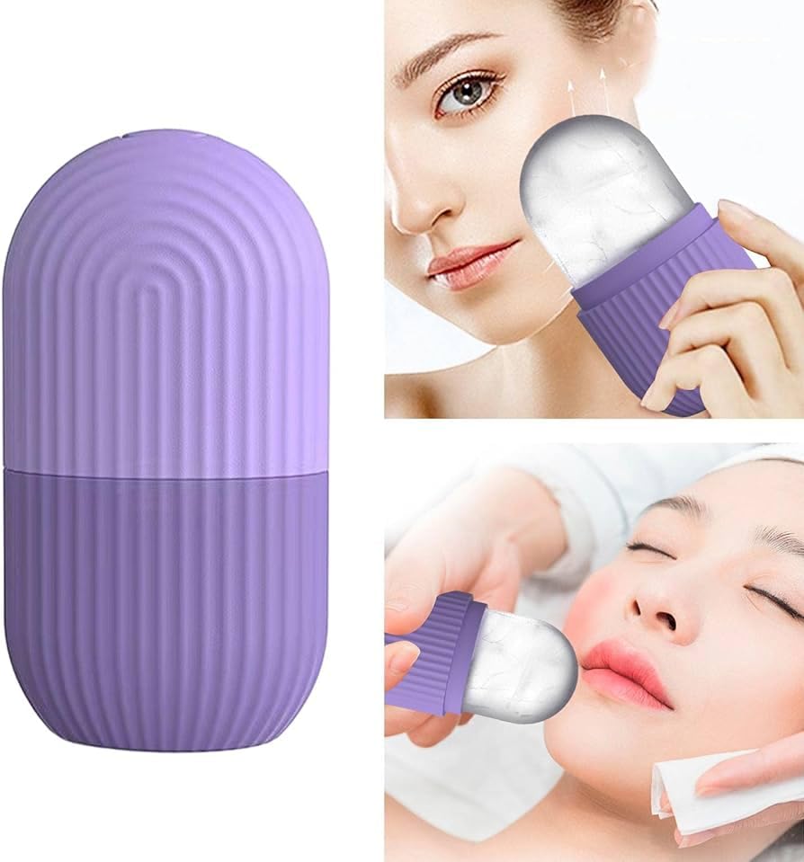 Image of Ice Roller for Face & Eyes | Silicone Ice Facial Massager for Skin Care, Puffiness, Dark Circles & Glowing Skin | Reusable Beauty Tool for Women & Men | Multi Color Variants (PURPLE)