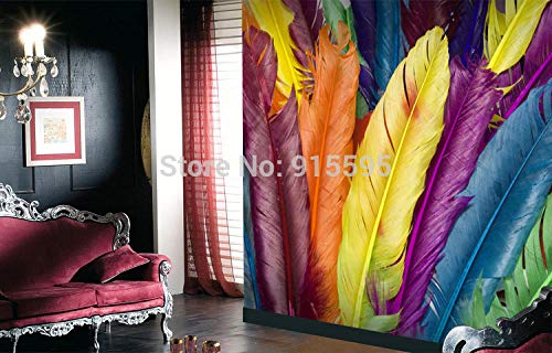 Décoration murale haut de gamme plume colorée 3D WLLLO grand format - 7