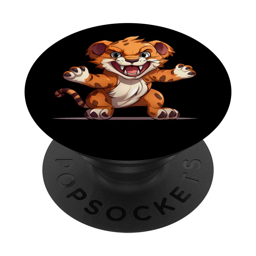 Kids Sabertooth Tiger PopSockets Swappable PopGrip