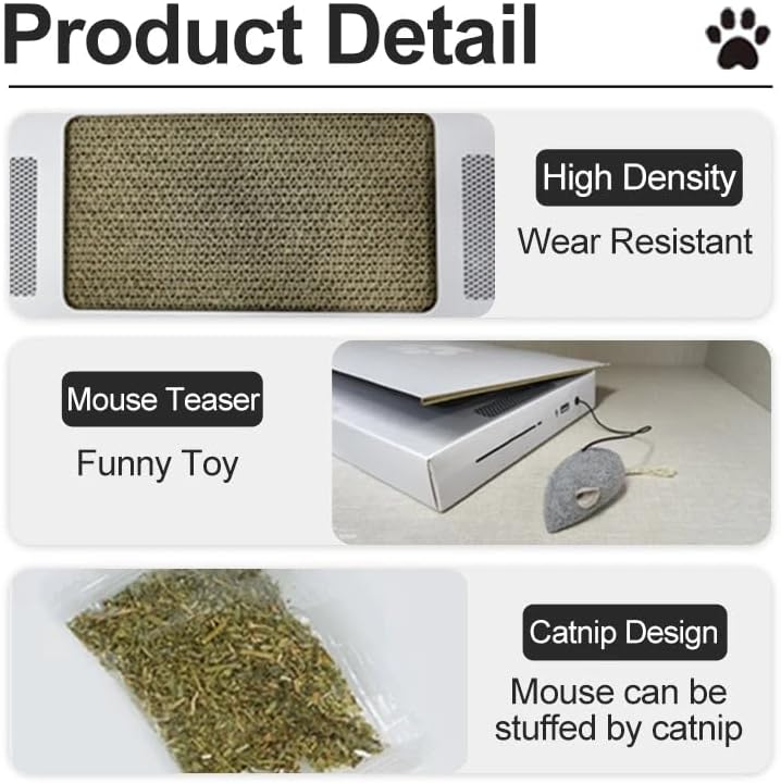 review Laptop Scratcher Cat Toy - Laptop Cat with Fluffy Mouse - Premium Cardboard Cat Scratcher - Cat Interactive Toys - Kitten Toys & Cat Scratch Pads