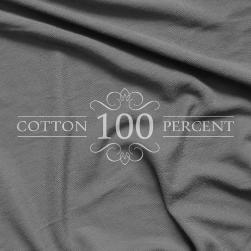 Image of Twin XL Cotton Jersey Knit Sheet Set, Soft & Comfy, Hospital, Grey