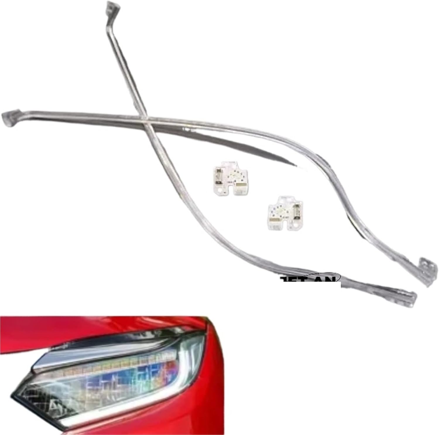 Fit For Honda Vezel HR-V White Angel Eye Ballast Module 2019-2022 Car Headlights DRL CHIP Conduit Strip Light Guide Plate Repair Kit(A pair lights)